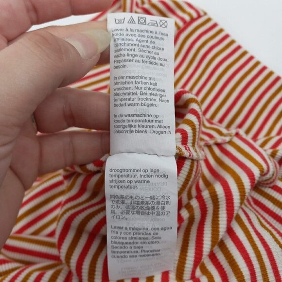 Madewell Swingy Tee Dress In Stripe A-Line Mini Ribbed Jersey Knit Stretch M - Picture 9 of 10